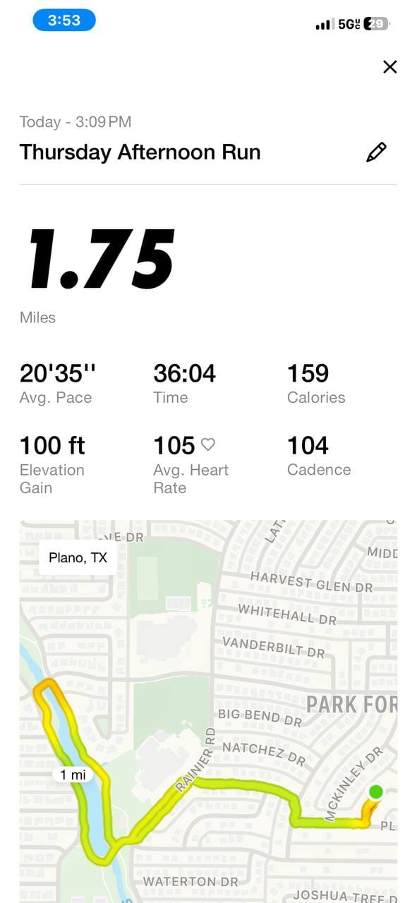 Run metrics chart