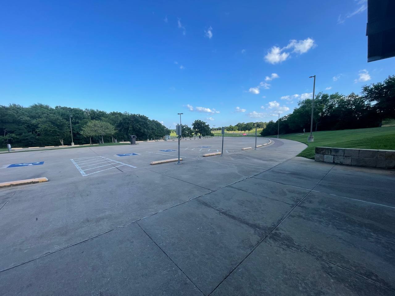 Wide shot — Red Tail Pavilion area