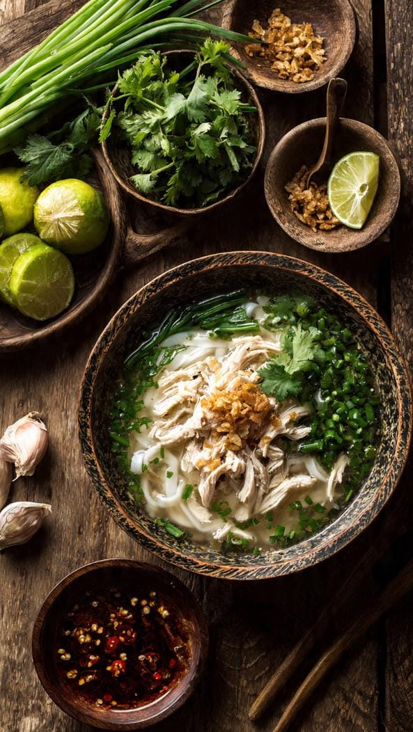 Khao Piak Sen (Lao Chicken Noodle Soup)