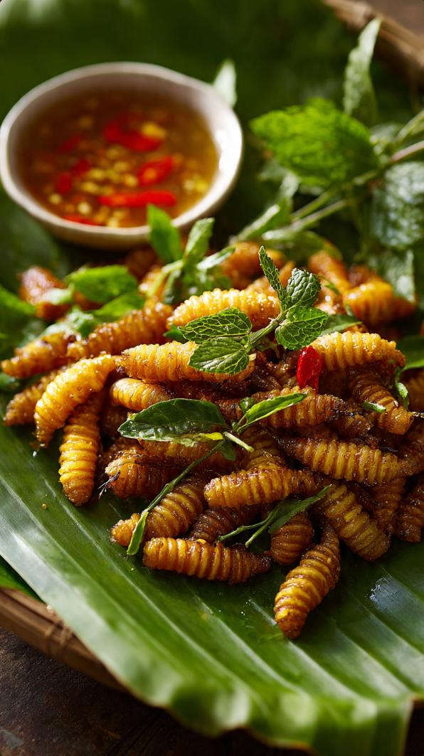 Lao Fried Bamboo Worms