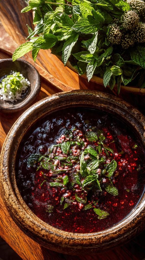 Lao Raw Duck Blood Soup