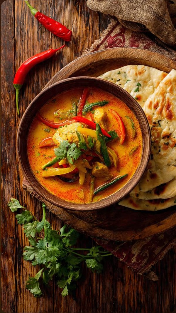 Thai Jungle Curry with Paratha Bread